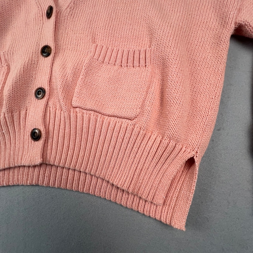 Preppy Cardigan Sweater Womens Large Pink Button Front Knit V-Neck A New Day - Picture 15 of 15
